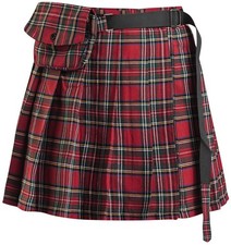 Banned Alternative Kurzer Rock Damen Check It Out Kilt rot