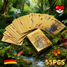 55X Deutsch Karte Gold Schwarz Pokémon Sammelkarten Kartenspiele Karte Geschenk