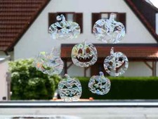 7er Set Regenbogen Sonnenfänger suncatcher Kürbis Halloween Kürbisse Fensterbild