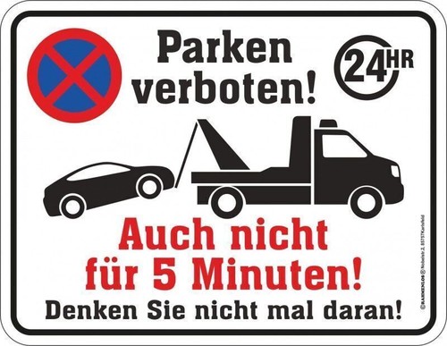Blechschild parken verboten - blechschild,