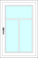 Kunststoff-Fenstersprosse zum nachrüsten - 3 Felder, 1 Sprossenkreuz, weiß, hori