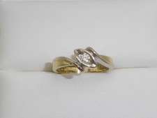 750 Gelbgold 18K Gold Ring 0,1 ct Diamant Verlobungsring RG 55 -17,5 mm 8417