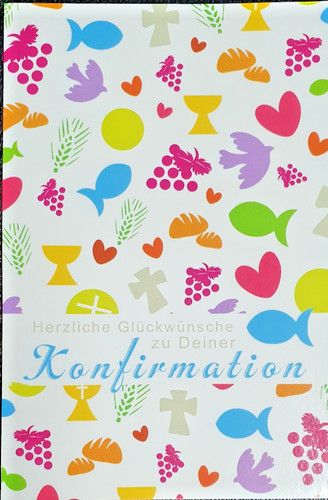 Konfirmationskarte bunt