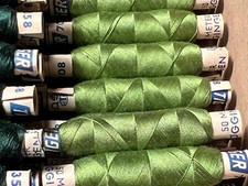 5 Rollen Nähgarn Gögginger Tiger wie MEZ Progress Baumwolle 50m 708 hellgrün