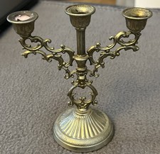 Kerzenleuchter Deko 13 x 6,5cm Metall Kerzenhalter 3 Armig Romantik Klein