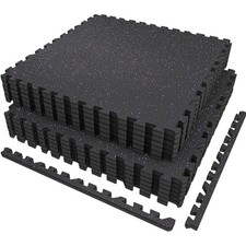 Robuste 6er Fitness Puzzlematte 60x60x1,4cm Schwarz & Lila - Ideal für Home Gym