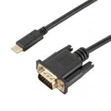 3m USB-C Stecker auf VGA Stecker Adapter Kabel PC Computer Monitor Vergoldet