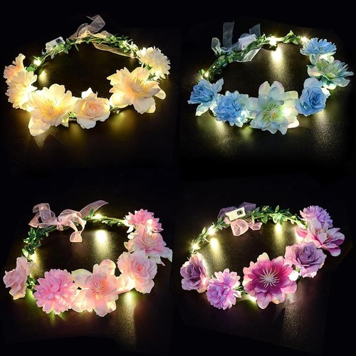 Led blumenkranz haarband - blumenkranz,