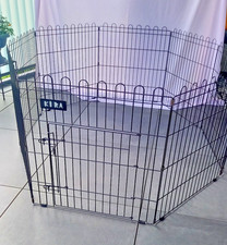 Freilaufgehege für Kleintiere 8‑Eck Schwarz 57x61 cm – klappbar, neuwertig