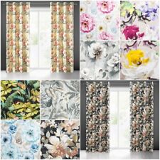 Ösenvorhang Samtvorhänge Ösenschal Velvet Blumenmuster Bunt Fensterdekoration