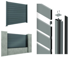 Aluminium Zaun Pfosten 80x80x1850 Bausatz Lamellen Sichtschutzzaun Set Anthrazit