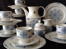 Kaiser Porzellan Indigo Strohblume Echt Kobalt Kaffeeservice für 6 Personen TOP