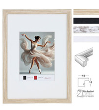 Holzbilderrahmen mit Passepartout Elegantes Design Foto Rahmen Collage Wanddeko 