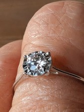 Ring mit Diamant 0.20carat ( 1 Carat Face )  18 Karat, Größe 52