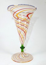 Fadenglas Vase Lauscha 1920er