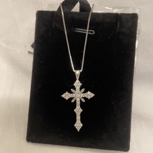 Diamant kreuz collier - diamant,