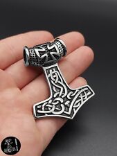 XL Anhänger Thors Hammer Eisernes Kreuz Edelstahl Bundeswehr Kreuz Schmuck NEU