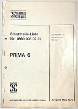 Ersatzteilliste Heft  Sachs Hercules Prima 6