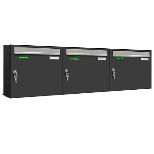 Basic 3er briefkasten ral - 3er, 7016