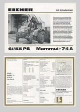 Eicher Mammut 74 A  Traktor Schlepper Allrad Original 1974