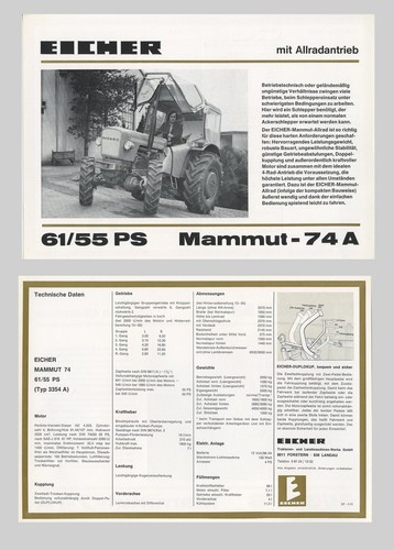 Eicher mammut traktor - eicher, 74