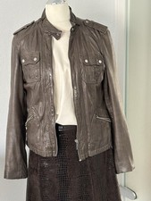 Michael Michael Kors Lederjacke khaki oliv Gr.M  Leder Jacke Biker Damen