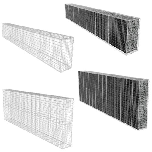 Gabionenwand mit abdeckung - mit,