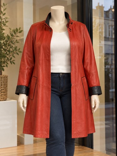Nappa mantel seidenleder - mantel*, seidenleder*
