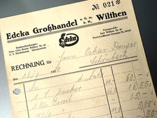Antik Rechnung EDEKA Großhandel Wilthen historisch 28.08.1920