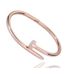 Damen Edelstahl Schmuck Armreif Nagel  Gold Silber Rosegold Armband