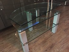 TV Tisch Rack Völker Design 80 x 50 cm  Glas  Metall Tischbeine / Marke