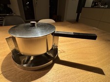 STELTON - Fondue Topf - Teak schwarz- Peter Holmblad / Arne Jacobsen - Denmark