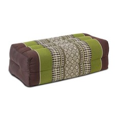 Nackenkissen Kopfkissen Kissen  ca. 35 x 19 x 13 cm Kapok Braun Grün KB4