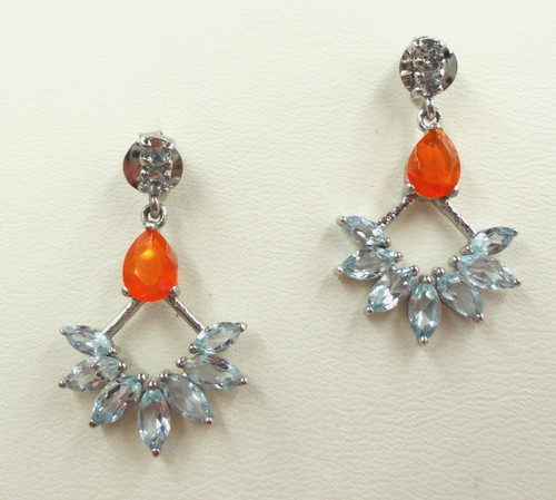 Opal aquamarin ohrringe - aquamarin,