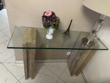 ⚜️Italienischer Konsolentisch mit Glasplatte & ?Marmorsäule wie Antik ✨