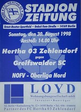 Programm NOFV Oberliga Nord 1998/99 Hertha 03 Zehlendorf - Greifswalder SC