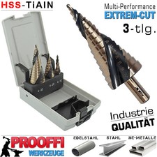 3-tlg HSS TiALN Stufenbohrer