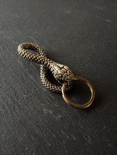 Messing Schlüsselanhänger | Schlange | Tierfigur | Schlangenbiss Anhänger