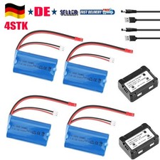 4 Stück Li-Ion Akku 7,4V 1500mAh Batterie JST für Helikopter F645 MJX F-45 Auto