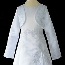 LUX Jacke weiß 140 - 152 Bolero zum Kleid Kommunionkleid Taufkleid Hochzeit neu
