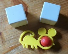 DDR Baby Handrassel - Handklapper - Klapperwürfel 3teilig