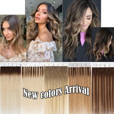 40 Stück Tape Extensions Remy Echthaar Haarverlängerung Tape in Tresse Dick 100g