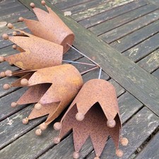 4 x Metall 10.5 x 6 cm Kerzenhalter Kronenform Rost Kerzenhalter Adventskranz