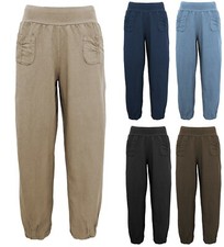 Leinen Hose Damen GR 40 42 44 46 48 50 52 54 Sommerhose Schlupfhose 100% Leinen