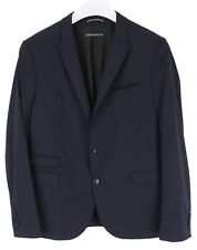 Drykorn Lewis Blazer Herren (Eu) 50 Einreihig Wollmischung Spitze Revers Blau