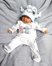 Disney Lilo & Stitch Baby Set. Strampler, Body Kurzarm, & Mütze, Gr. 62  Neu