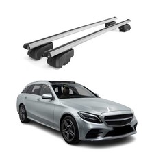 Dachträger Gepäckträger für Mercedes C Klasse S205 2014-2021 ABE Aluminium Grau