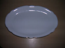 Seltmann Weiden Bavaria Servierplatte Nora Gold-+ Wellenrand weiß 28 x 18 cm