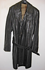 schöner alter Ledermantel schwarz Otto Blume Detmold für Oldtimer etwa Gr. 50