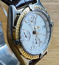 Breitling Chronomat Stahl/Gold mit Lederband und Faltschließe - D13050.1